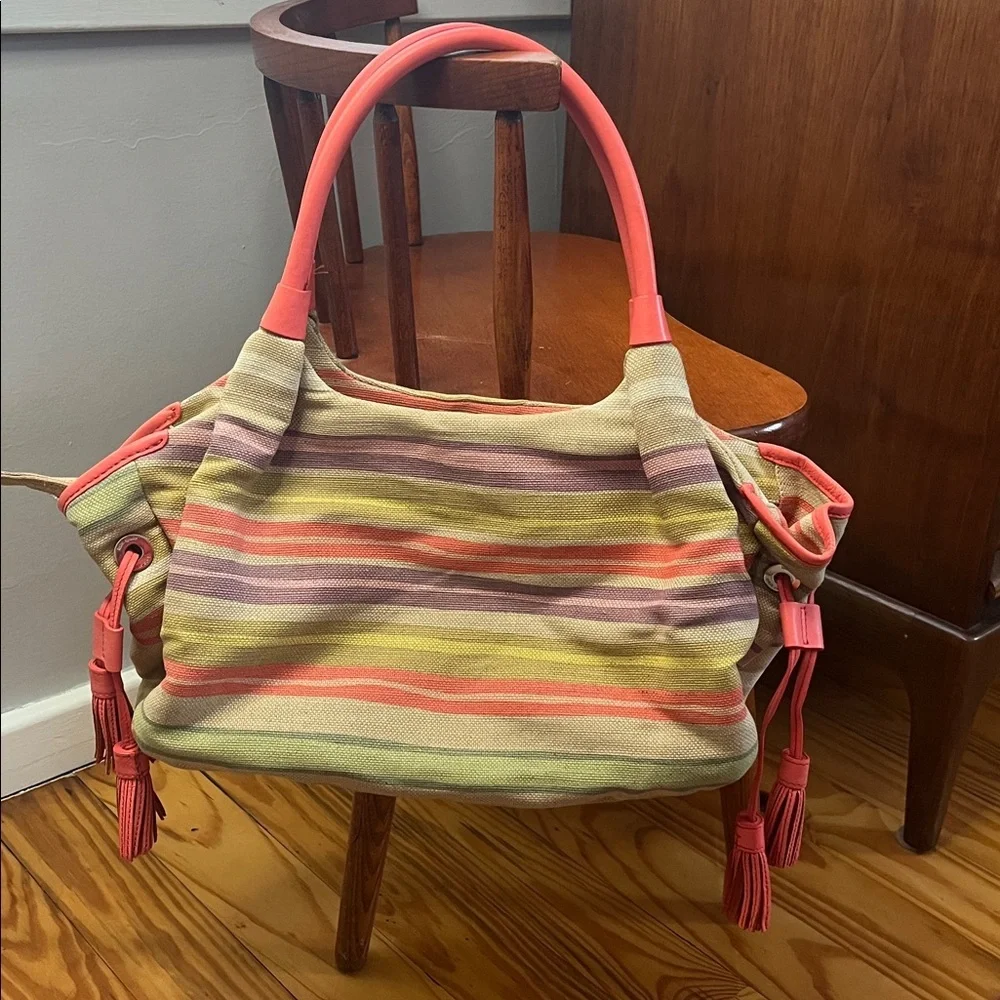 Kate Spade Multi Color Striped Canvas Bag - Picture 3 of 12